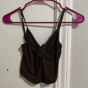Urban outfitters brown tank top with tie in front (size medium)